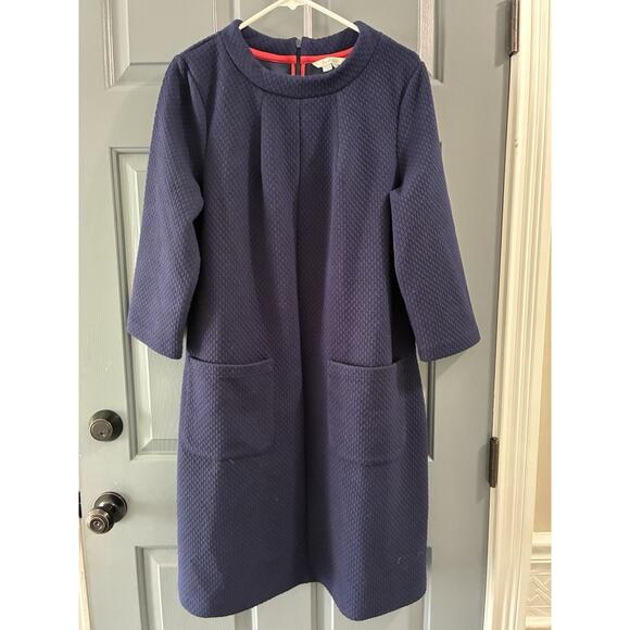 Boden Navy Ribbed Ottoman Sheath Dress Siz 16L - Picture 1 of 7